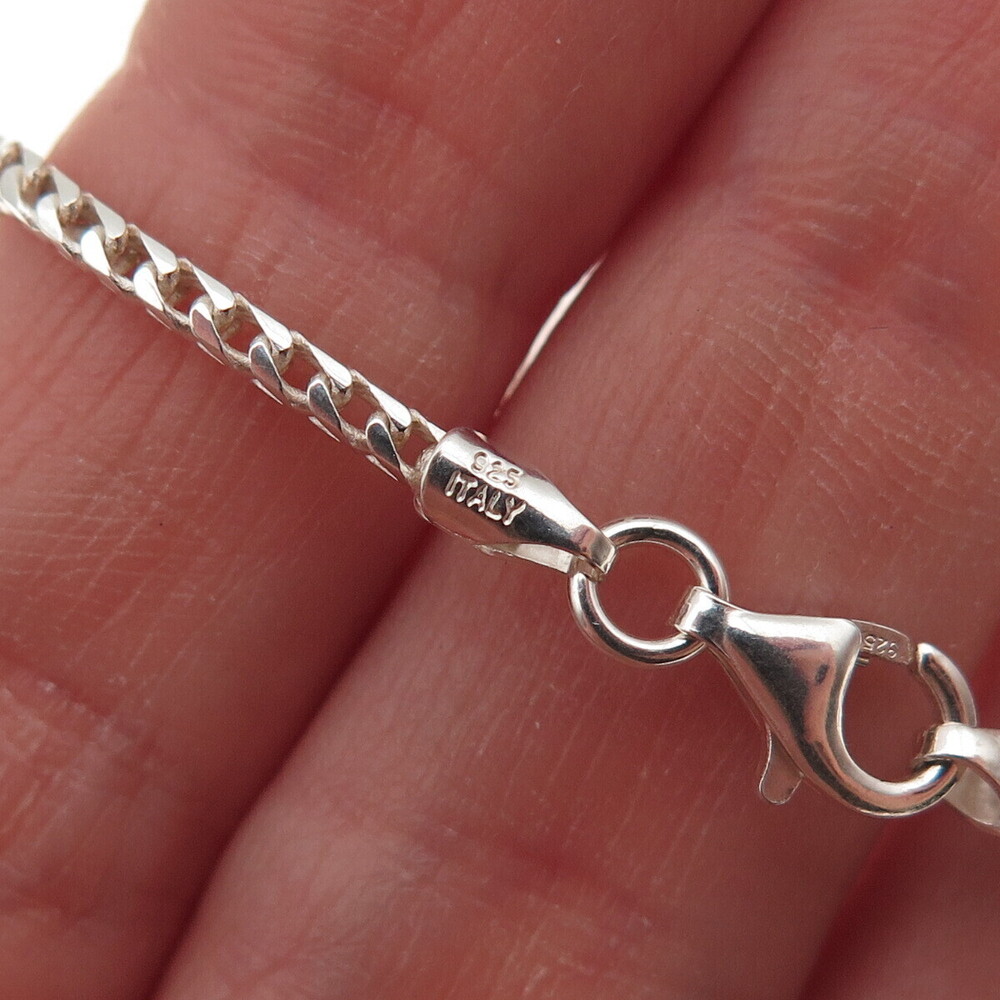 P. Lux 925 Sterling Silver Vintage Italy Franco Chain Necklace 18" - Picture 5 of 8